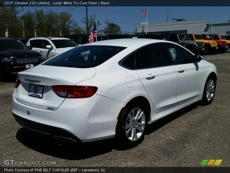 Lunar White Tri-Coat Pearl / Black 2015 Chrysler 200 Limited