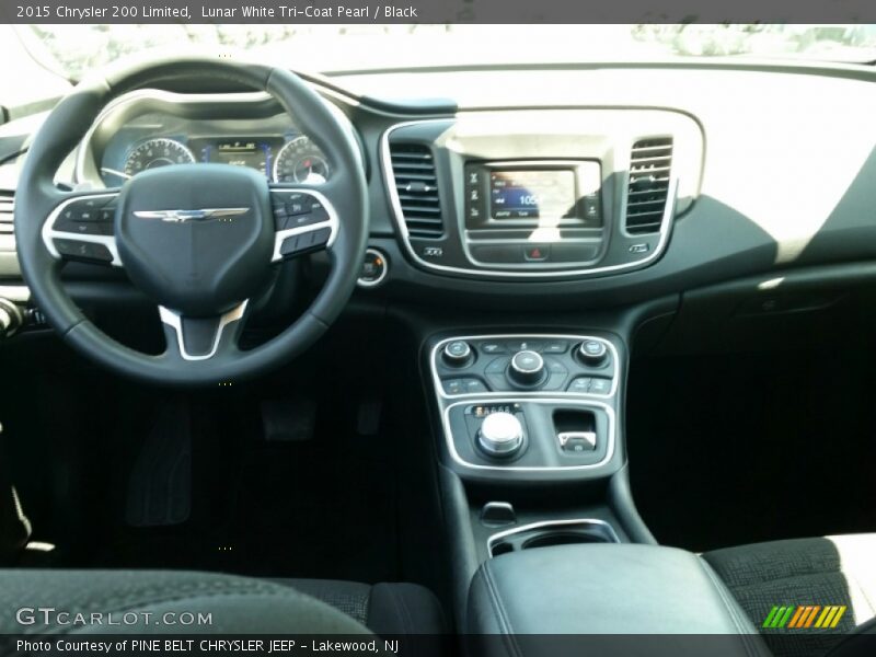 Lunar White Tri-Coat Pearl / Black 2015 Chrysler 200 Limited