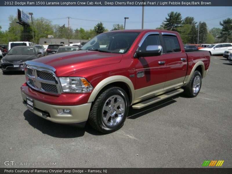 Deep Cherry Red Crystal Pearl / Light Pebble Beige/Bark Brown 2012 Dodge Ram 1500 Laramie Longhorn Crew Cab 4x4