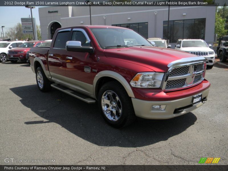 Deep Cherry Red Crystal Pearl / Light Pebble Beige/Bark Brown 2012 Dodge Ram 1500 Laramie Longhorn Crew Cab 4x4