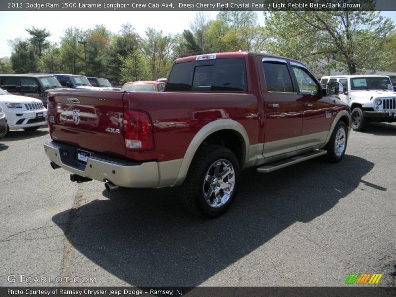 Deep Cherry Red Crystal Pearl / Light Pebble Beige/Bark Brown 2012 Dodge Ram 1500 Laramie Longhorn Crew Cab 4x4