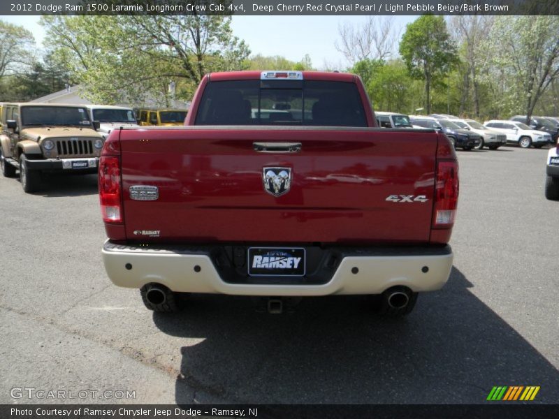 Deep Cherry Red Crystal Pearl / Light Pebble Beige/Bark Brown 2012 Dodge Ram 1500 Laramie Longhorn Crew Cab 4x4