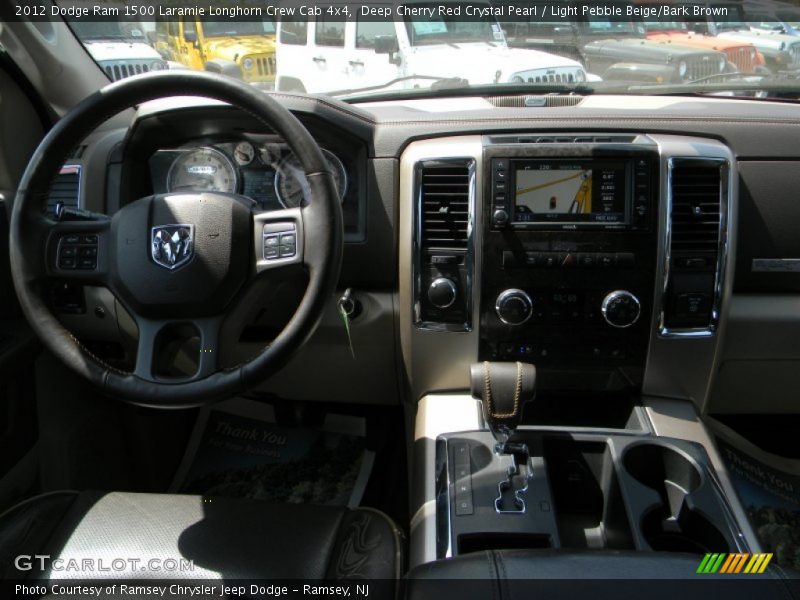 Deep Cherry Red Crystal Pearl / Light Pebble Beige/Bark Brown 2012 Dodge Ram 1500 Laramie Longhorn Crew Cab 4x4