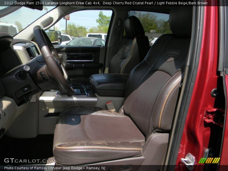 Deep Cherry Red Crystal Pearl / Light Pebble Beige/Bark Brown 2012 Dodge Ram 1500 Laramie Longhorn Crew Cab 4x4