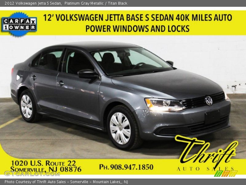 Platinum Gray Metallic / Titan Black 2012 Volkswagen Jetta S Sedan