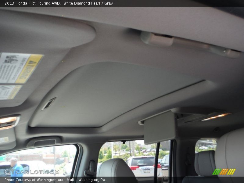 White Diamond Pearl / Gray 2013 Honda Pilot Touring 4WD