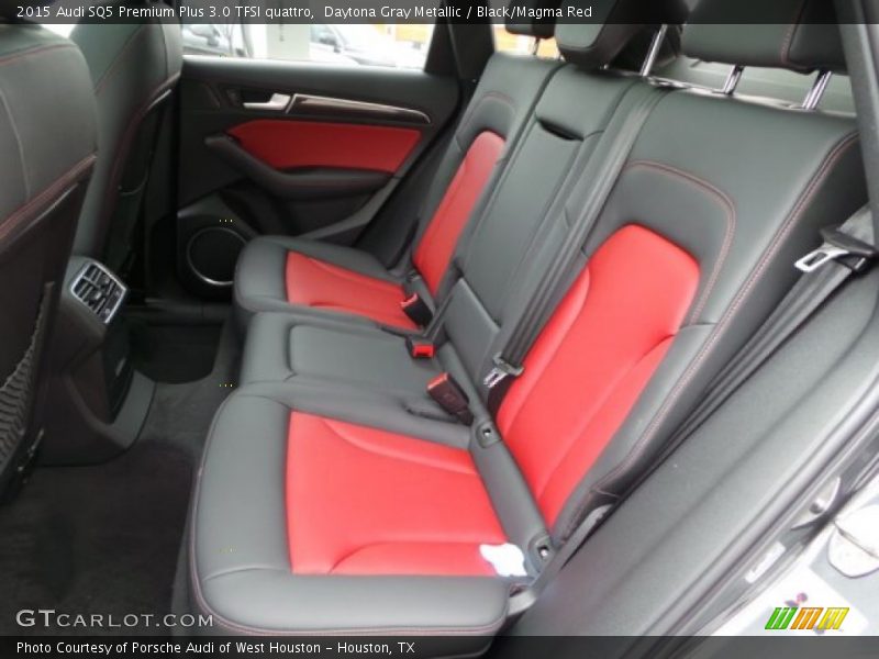 Daytona Gray Metallic / Black/Magma Red 2015 Audi SQ5 Premium Plus 3.0 TFSI quattro