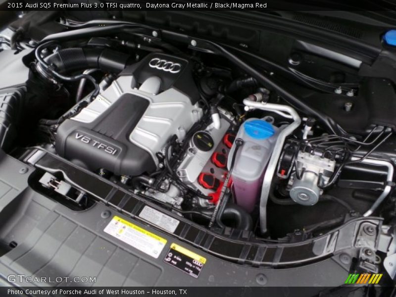 Daytona Gray Metallic / Black/Magma Red 2015 Audi SQ5 Premium Plus 3.0 TFSI quattro