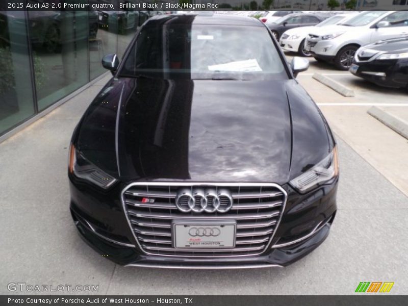 Brilliant Black / Black/Magma Red 2015 Audi A3 2.0 Premium quattro