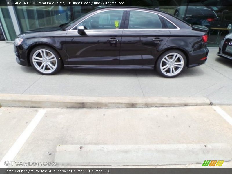 Brilliant Black / Black/Magma Red 2015 Audi A3 2.0 Premium quattro