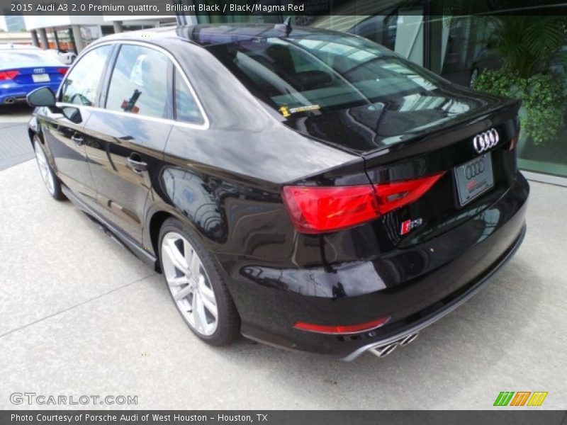 Brilliant Black / Black/Magma Red 2015 Audi A3 2.0 Premium quattro
