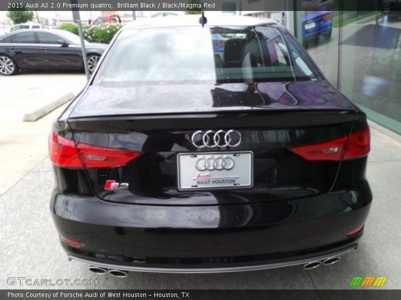 Brilliant Black / Black/Magma Red 2015 Audi A3 2.0 Premium quattro