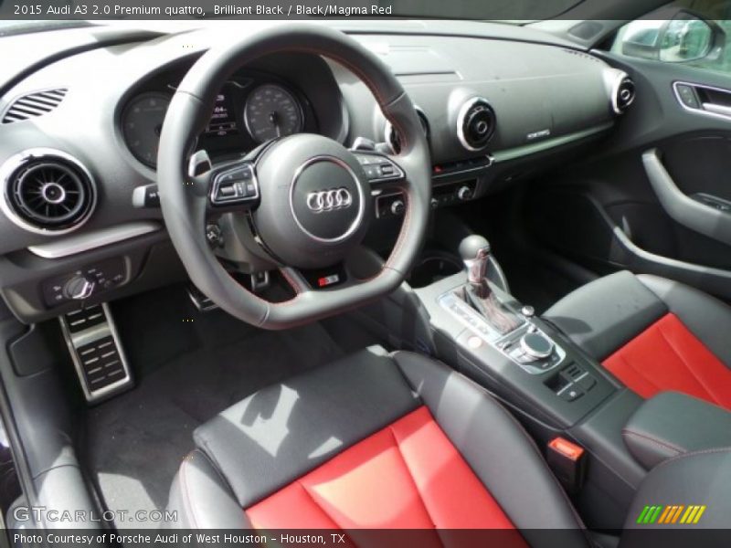 Brilliant Black / Black/Magma Red 2015 Audi A3 2.0 Premium quattro