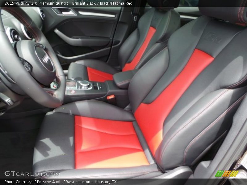 Brilliant Black / Black/Magma Red 2015 Audi A3 2.0 Premium quattro