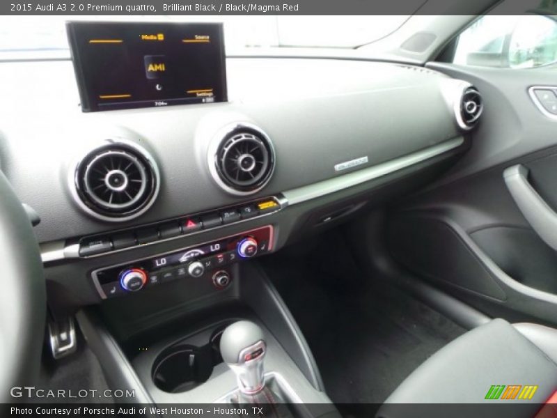 Brilliant Black / Black/Magma Red 2015 Audi A3 2.0 Premium quattro