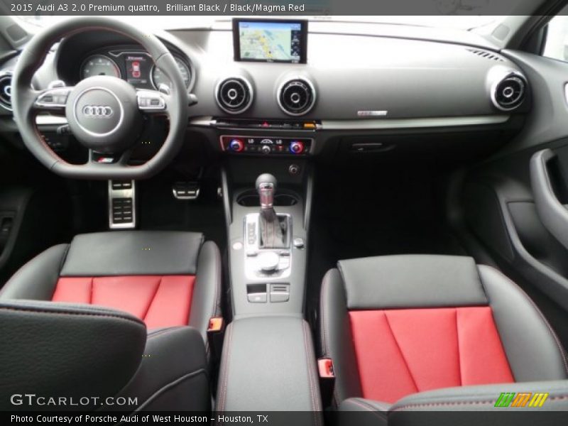 Brilliant Black / Black/Magma Red 2015 Audi A3 2.0 Premium quattro