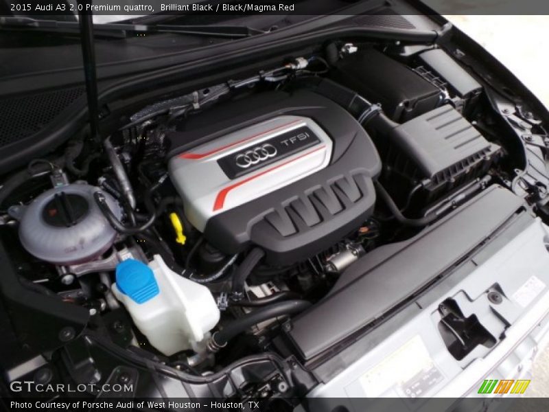 Brilliant Black / Black/Magma Red 2015 Audi A3 2.0 Premium quattro