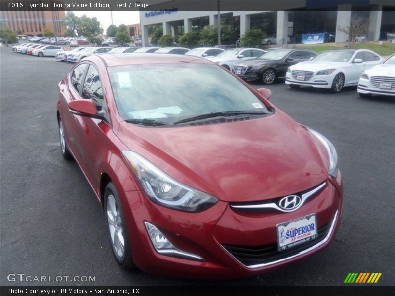 Red / Beige 2016 Hyundai Elantra Value Edition