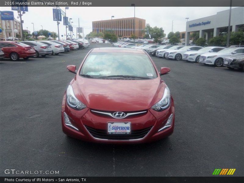 Red / Beige 2016 Hyundai Elantra Value Edition