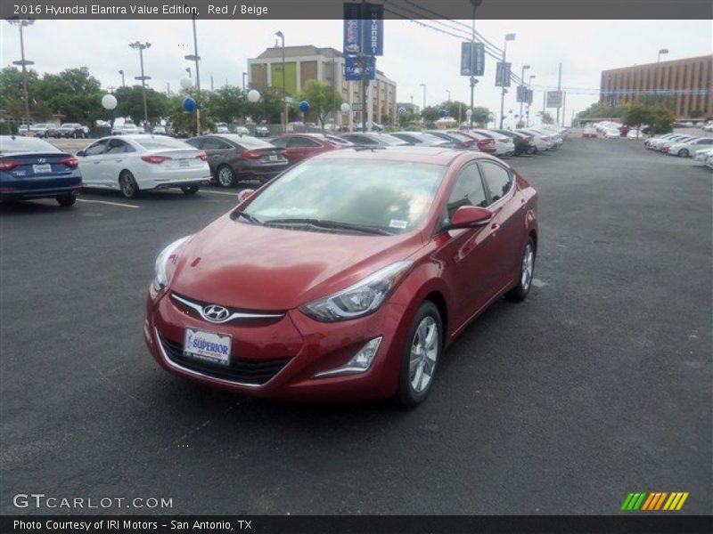 Red / Beige 2016 Hyundai Elantra Value Edition
