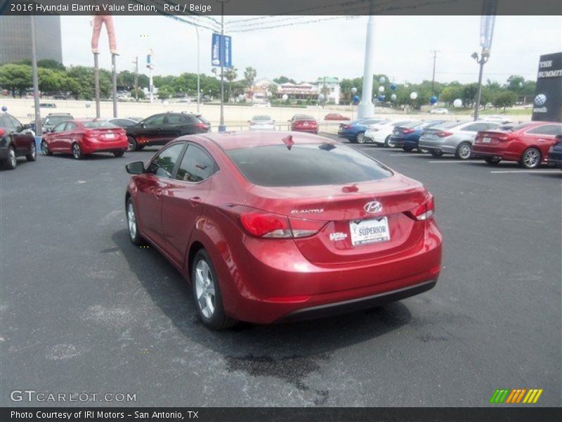 Red / Beige 2016 Hyundai Elantra Value Edition