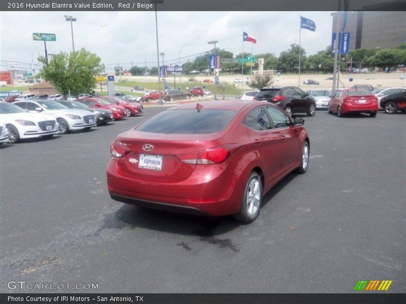 Red / Beige 2016 Hyundai Elantra Value Edition
