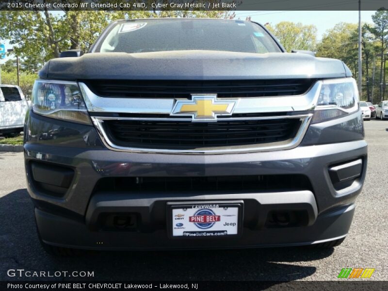 Cyber Gray Metallic / Jet Black 2015 Chevrolet Colorado WT Extended Cab 4WD