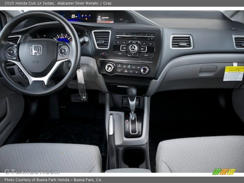 Alabaster Silver Metallic / Gray 2015 Honda Civic LX Sedan