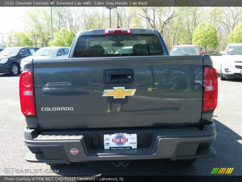 Cyber Gray Metallic / Jet Black 2015 Chevrolet Colorado WT Extended Cab 4WD