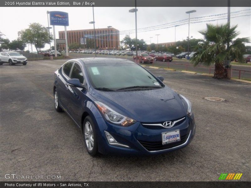 Blue / Beige 2016 Hyundai Elantra Value Edition