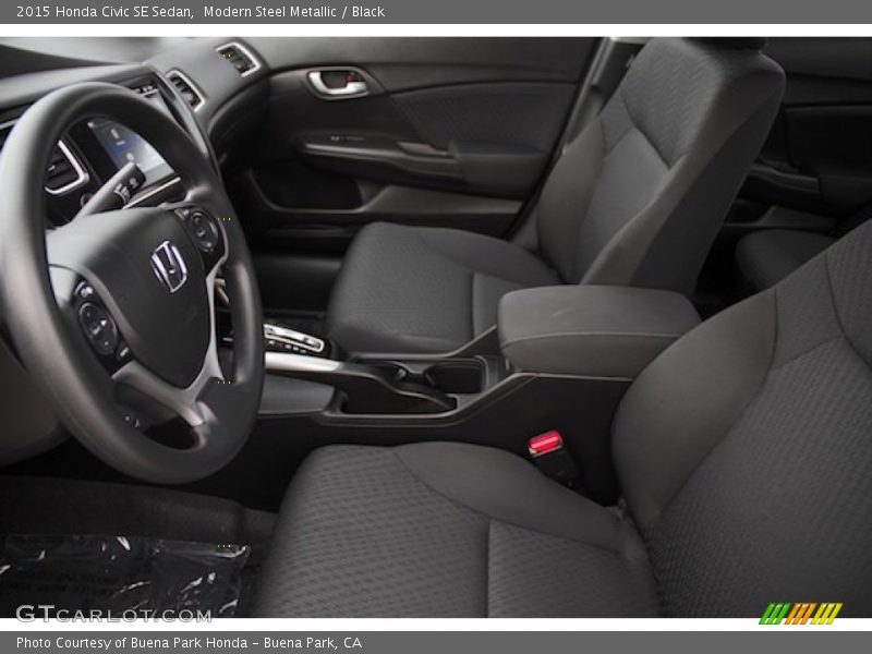 Modern Steel Metallic / Black 2015 Honda Civic SE Sedan