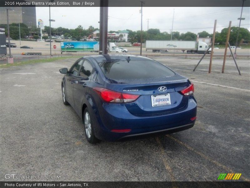 Blue / Beige 2016 Hyundai Elantra Value Edition
