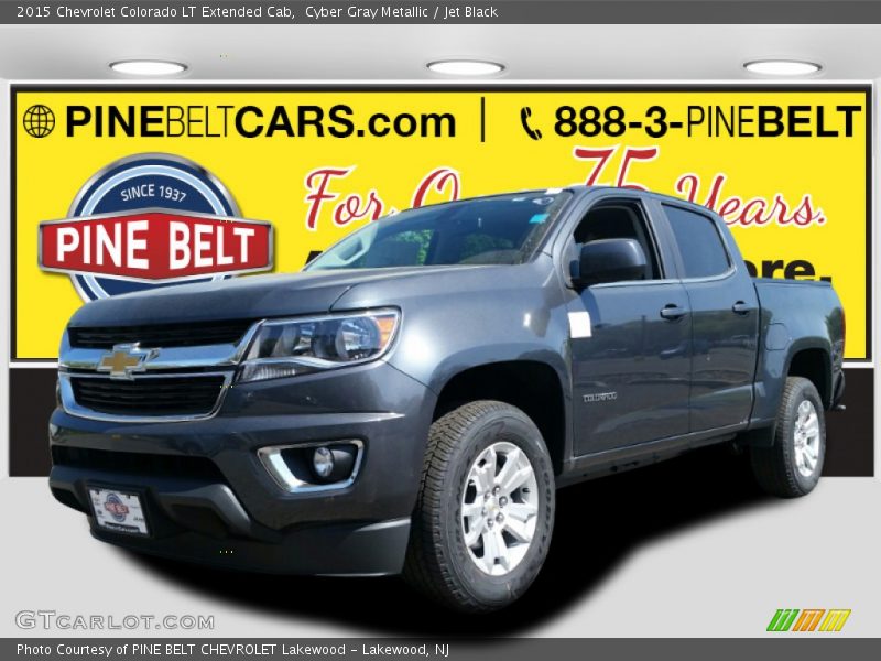 Cyber Gray Metallic / Jet Black 2015 Chevrolet Colorado LT Extended Cab