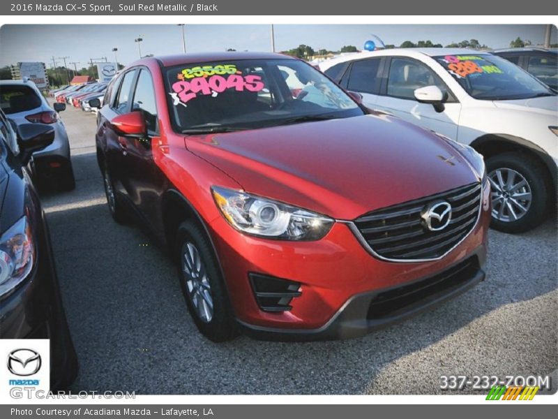 Soul Red Metallic / Black 2016 Mazda CX-5 Sport