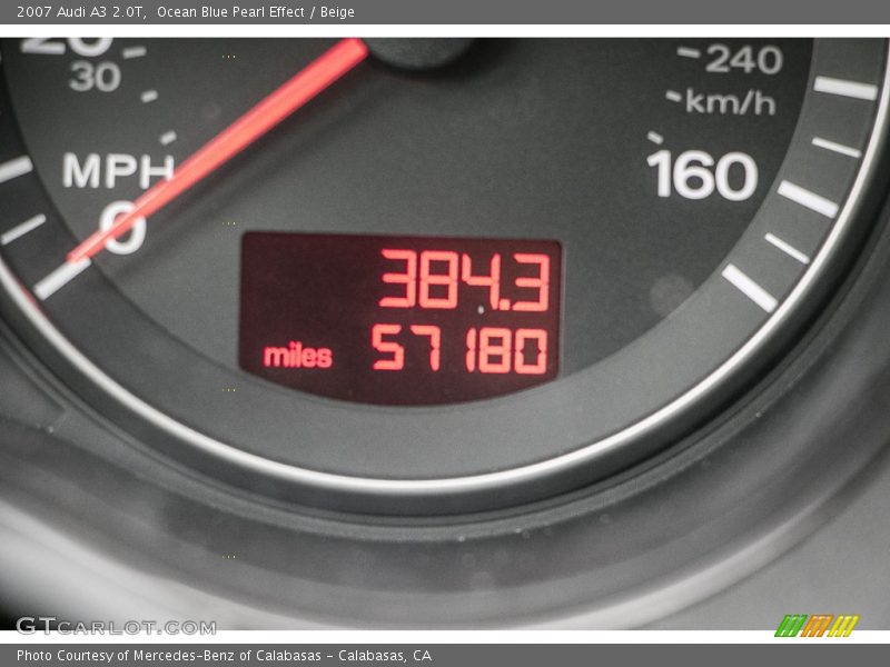 Ocean Blue Pearl Effect / Beige 2007 Audi A3 2.0T