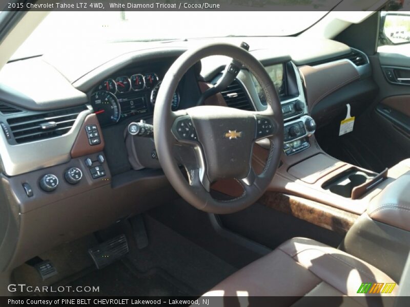 White Diamond Tricoat / Cocoa/Dune 2015 Chevrolet Tahoe LTZ 4WD
