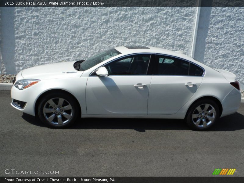 White Diamond Tricoat / Ebony 2015 Buick Regal AWD