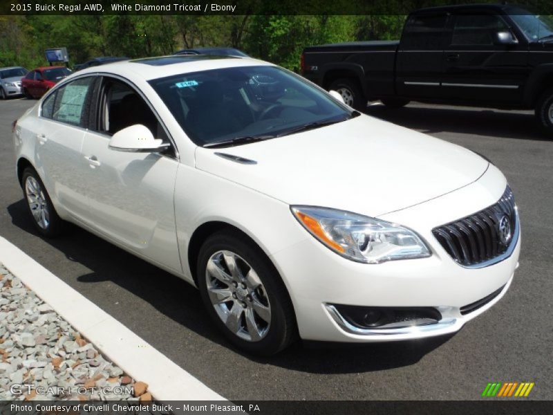 White Diamond Tricoat / Ebony 2015 Buick Regal AWD