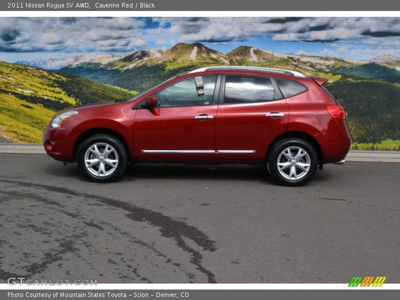 Cayenne Red / Black 2011 Nissan Rogue SV AWD