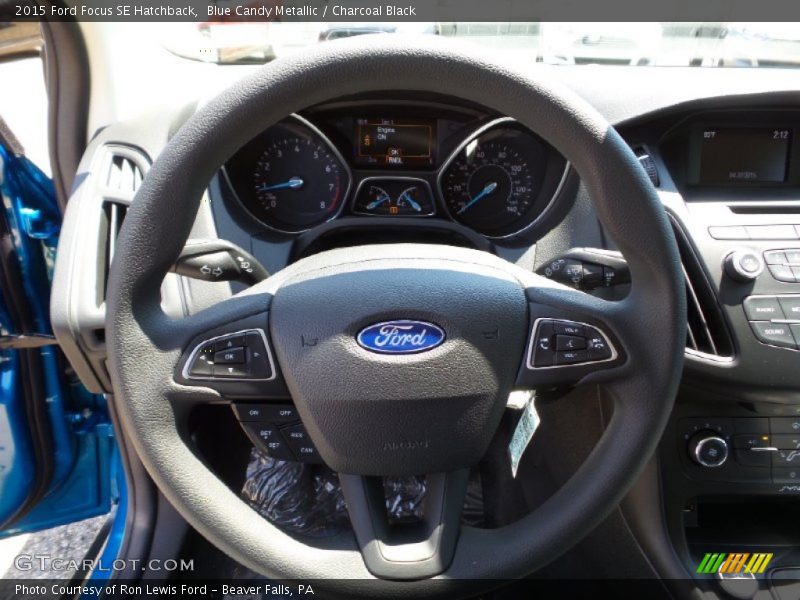 Blue Candy Metallic / Charcoal Black 2015 Ford Focus SE Hatchback