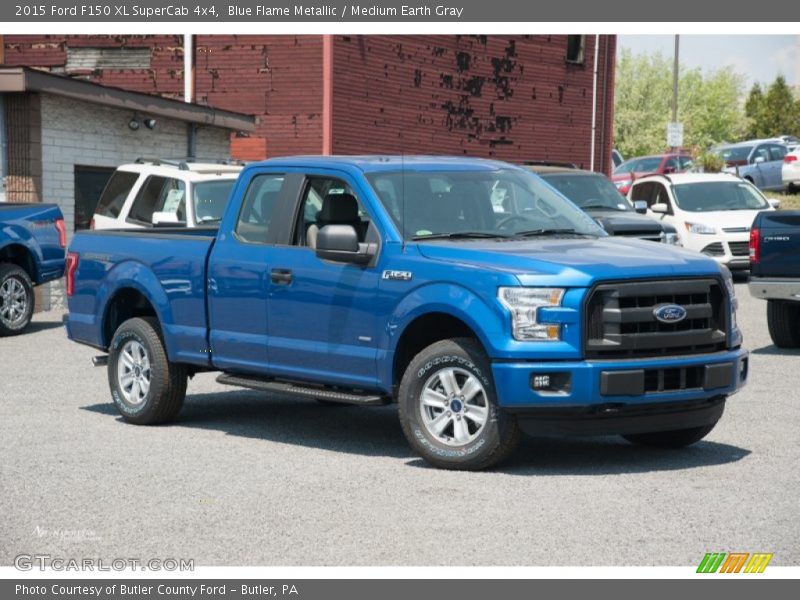 Blue Flame Metallic / Medium Earth Gray 2015 Ford F150 XL SuperCab 4x4