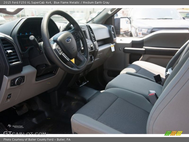 Blue Flame Metallic / Medium Earth Gray 2015 Ford F150 XL SuperCab 4x4