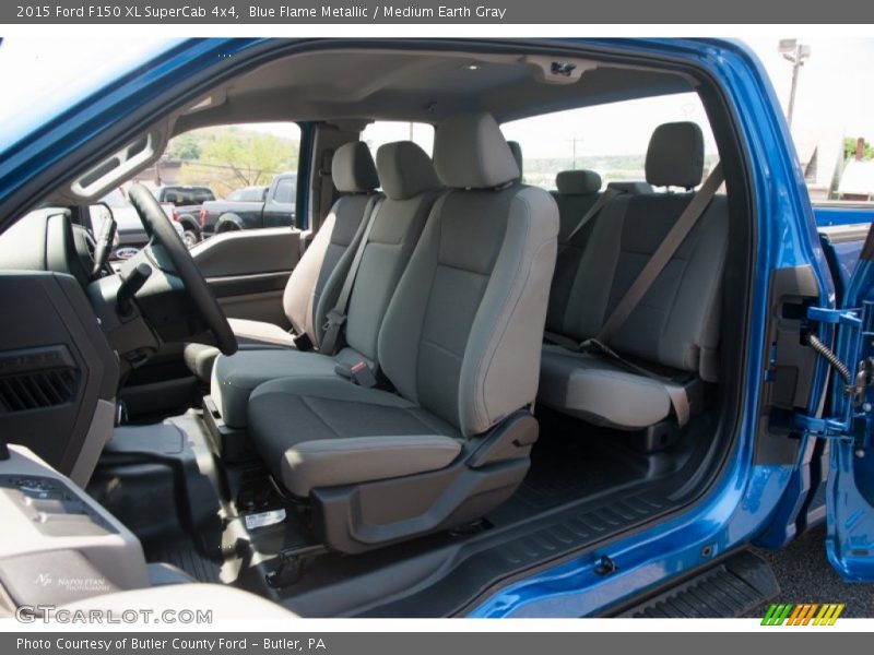 Blue Flame Metallic / Medium Earth Gray 2015 Ford F150 XL SuperCab 4x4