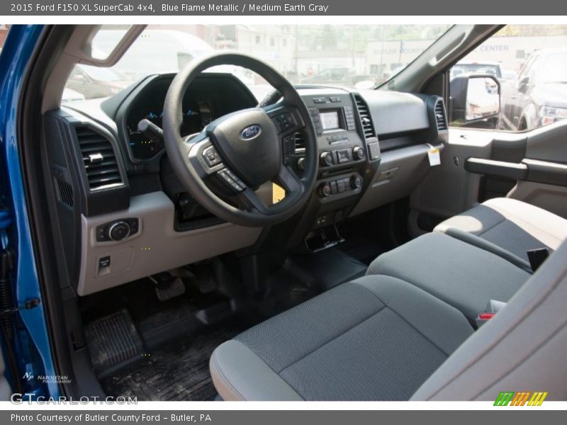 Blue Flame Metallic / Medium Earth Gray 2015 Ford F150 XL SuperCab 4x4