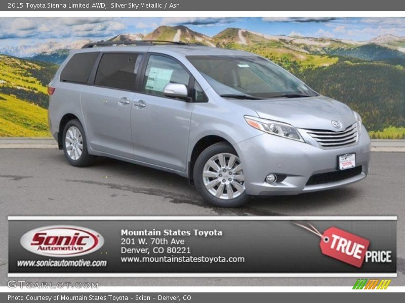 Silver Sky Metallic / Ash 2015 Toyota Sienna Limited AWD