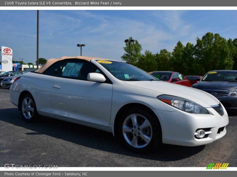 Blizzard White Pearl / Ivory 2008 Toyota Solara SLE V6 Convertible