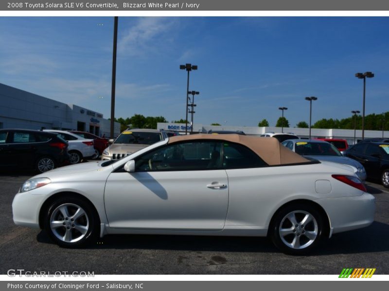 Blizzard White Pearl / Ivory 2008 Toyota Solara SLE V6 Convertible