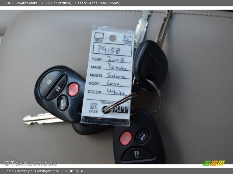 Blizzard White Pearl / Ivory 2008 Toyota Solara SLE V6 Convertible