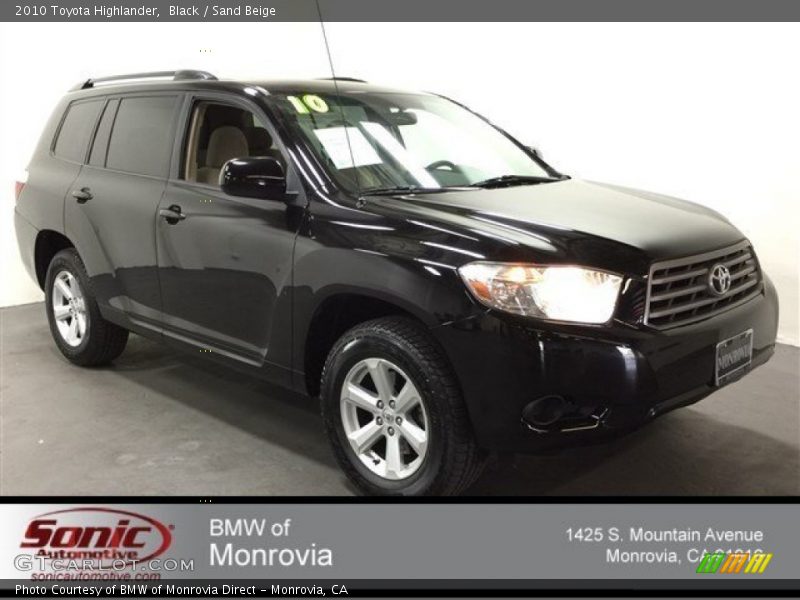 Black / Sand Beige 2010 Toyota Highlander