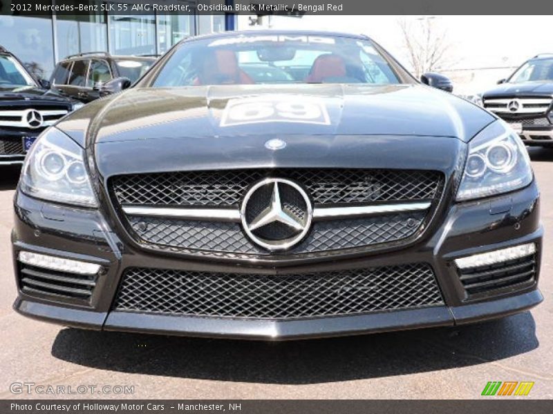 Obsidian Black Metallic / Bengal Red 2012 Mercedes-Benz SLK 55 AMG Roadster